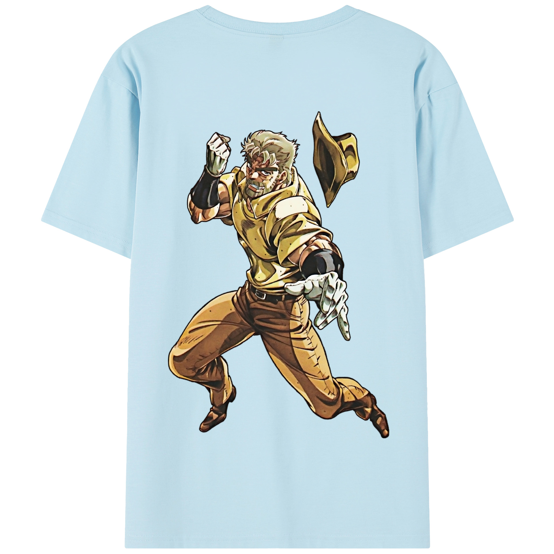 （画像用） ジョジョの奇妙な冒険 ジョセフ?ジョースター JoJo's Bizarre Adventure Joseph Joestar 綿100％半袖Tシャツ（背面プリント）